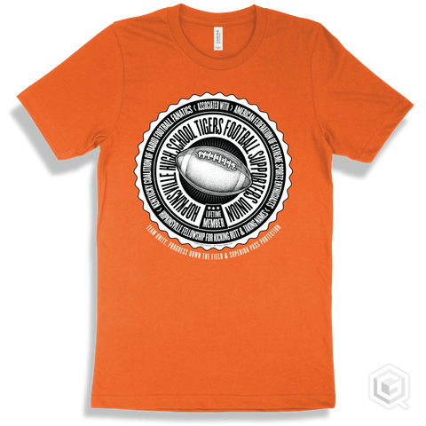 Hopkinsville High School Tigers Football Supporters Union Design - Orange T-shirt