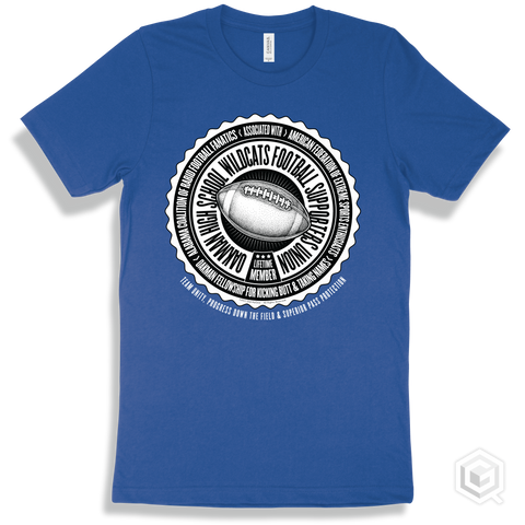 Oakman High School Wildcats Football Supporters Union Design - True Royal T-shirt