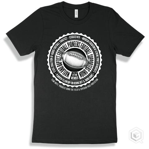 Wayland Baptist Football Pioneers Football Supporters Union Design - Black T-shirt