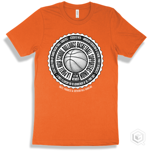 La Porte High School Bulldogs Basketball Supporters Union Design - Orange T-shirt