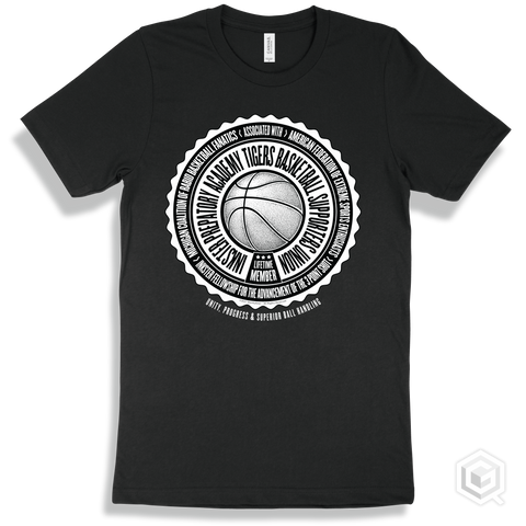 Inkster Prepatory Academy Tigers Basketball Supporters Union Design - Black T-shirt