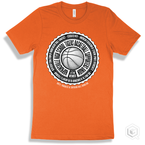 Hopkinsville High School Tigers Basketball Supporters Union Design - Orange T-shirt