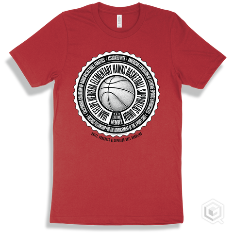 Juan Felipe Herrera Elementary Hawks Basketball Supporters Union Design - Red T-shirt