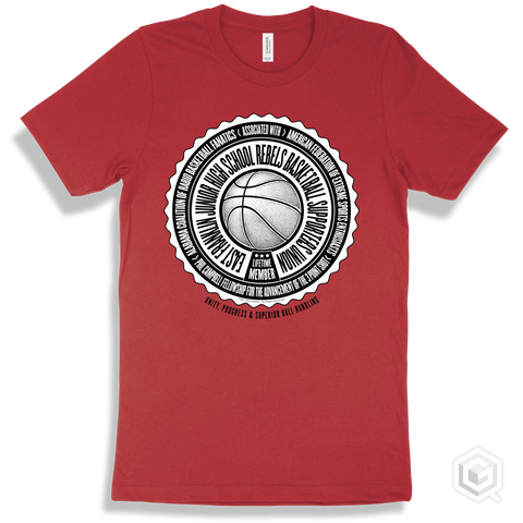 East Franklin Junior High School Rebels Basketball Supporters Union Design - Red T-shirt