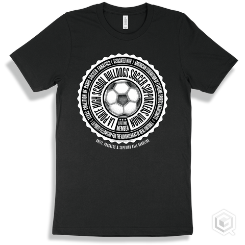 La Porte High School Bulldogs Soccer Supporters Union Design - Black T-shirt
