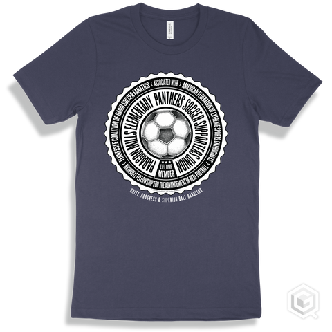 Paragon Mills Elementary  Panthers Soccer Supporters Union Design - Navy T-shirt