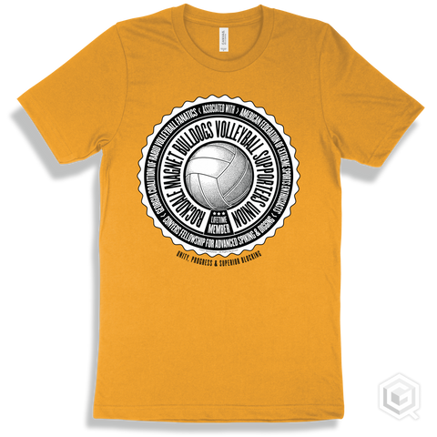 Rockdale Magnet School for Science and Technology Bulldogs Volleyball Supporters Union Design - Gold T-shirt