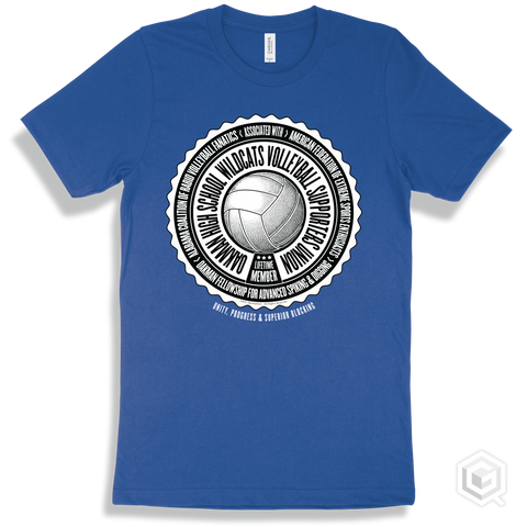 Oakman High School Wildcats Volleyball Supporters Union Design - True Royal T-shirt
