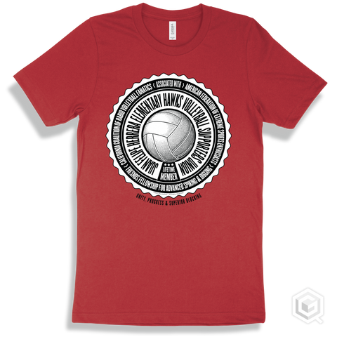 Juan Felipe Herrera Elementary Hawks Volleyball Supporters Union Design - Red T-shirt