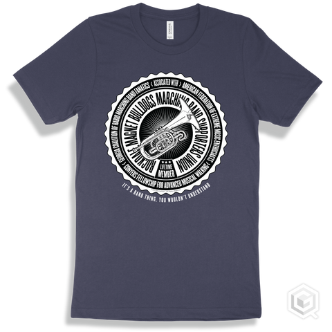 Rockdale Magnet School for Science and Technology Bulldogs Marching Band Supporters Union Design - Navy T-shirt