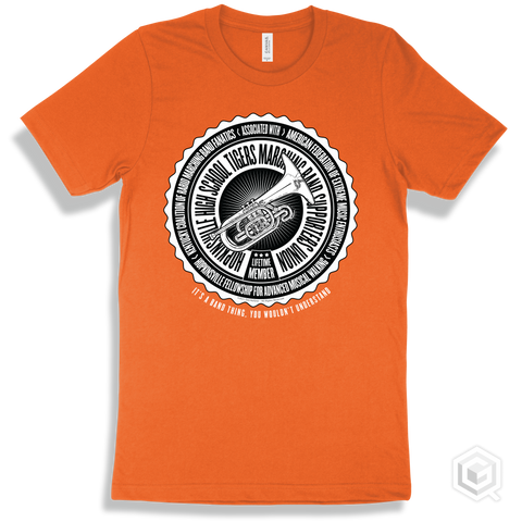 Hopkinsville High School Tigers Marching Band Supporters Union Design - Orange T-shirt