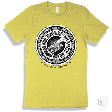 Mendota High School Trojans Marching Band Supporters Union Design - Yellow T-shirt