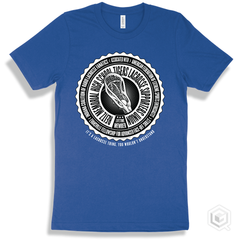 Reitz Memorial High School Tigers Lacrosse Supporters Union Design - True Royal T-shirt