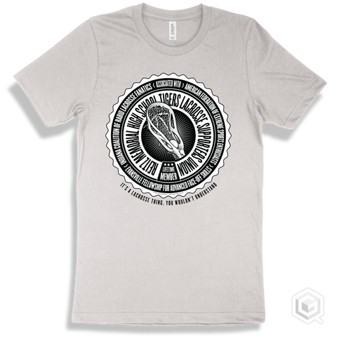 Reitz Memorial High School Tigers Lacrosse Supporters Union Design - White T-shirt