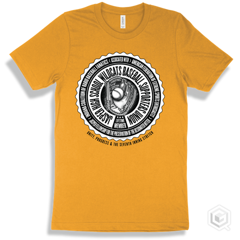 Jasper High School Wildcats Baseball Supporters Union Design - Gold T-shirt