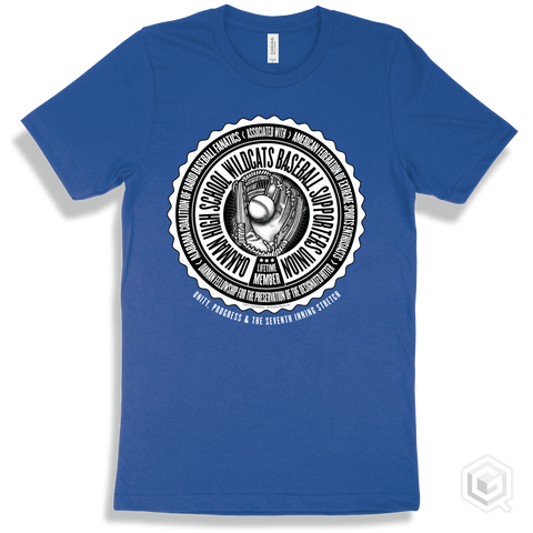 Oakman High School Wildcats Baseball Supporters Union Design - True Royal T-shirt