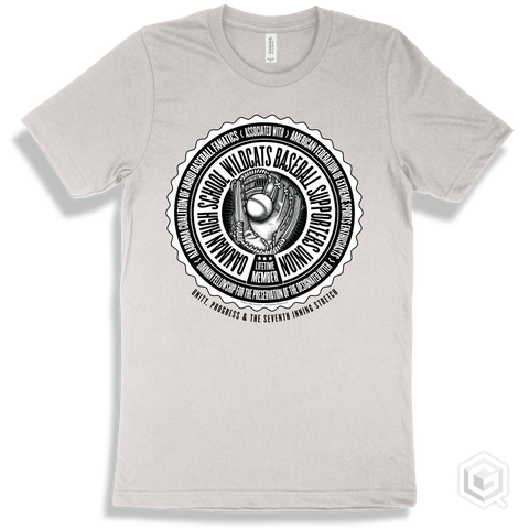 Oakman High School Wildcats Baseball Supporters Union Design - White T-shirt