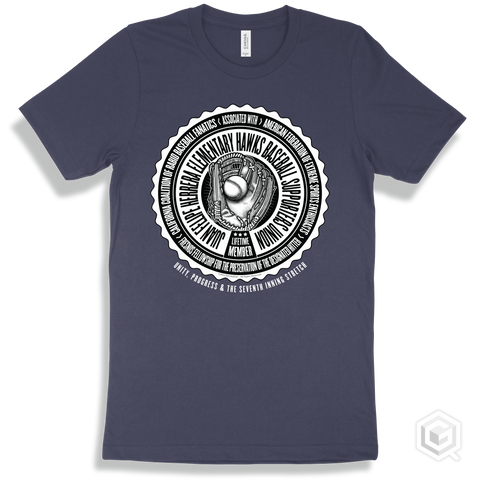 Juan Felipe Herrera Elementary Hawks Baseball Supporters Union Design - Navy T-shirt