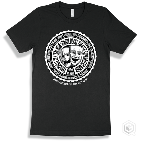 Evansville Central High School Bears Theater Supporters Union Design - Black T-shirt