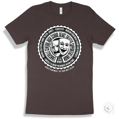 Evansville Central High School Bears Theater Supporters Union Design - Brown T-shirt