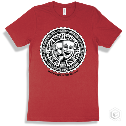 Flippin High School Bobcats Theater Supporters Union Design - Red T-shirt