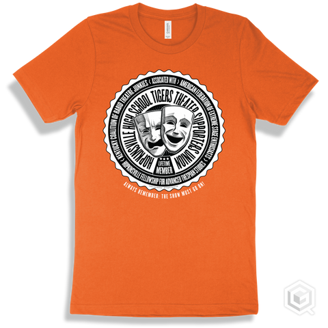 Hopkinsville High School Tigers Theater Supporters Union Design - Orange T-shirt