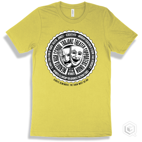 Mendota High School Trojans Theater Supporters Union Design - Yellow T-shirt