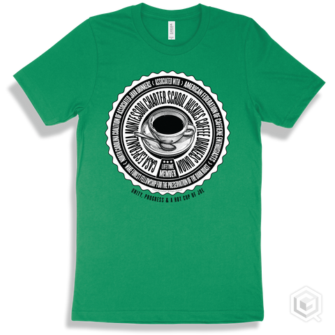Casa Esperanza Montessori Charter School Huskies Coffee Drinkers Union Design - Kelly Green T-shirt