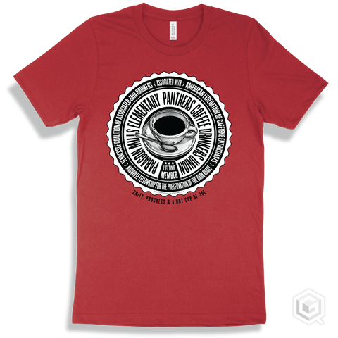 Paragon Mills Elementary  Panthers Coffee Drinkers Union Design - Red T-shirt
