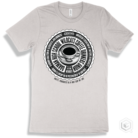Oakman High School Wildcats Coffee Drinkers Union Design - White T-shirt