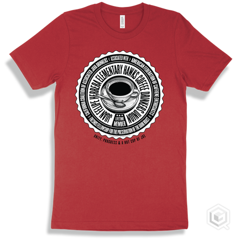 Juan Felipe Herrera Elementary Hawks Coffee Drinkers Union Design - Red T-shirt