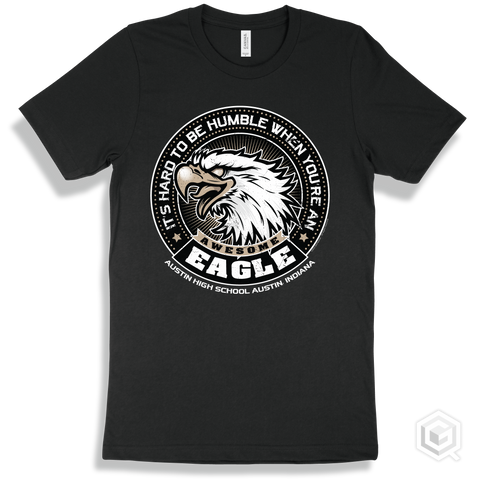 Austin High School Eagles Black T-Shirt - Hard To Be Humble Design