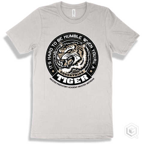 Inkster Prepatory Academy Tigers White T-Shirt - Hard To Be Humble Equestrian Design
