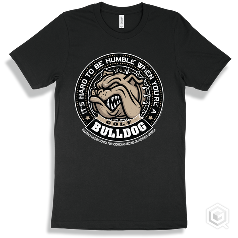 Rockdale Magnet School for Science and Technology Bulldogs Black T-Shirt - Hard To Be Humble Golf Design