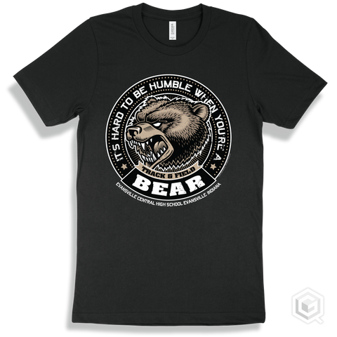 Evansville Central High School Bears Black T-Shirt - Hard To Be Humble Track & Field Design