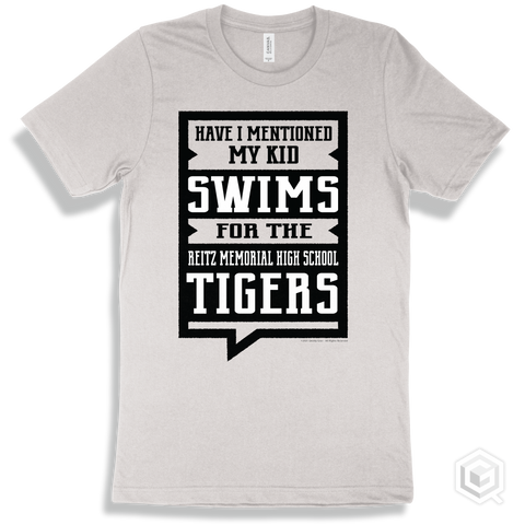 Tiger White T-shirt - Have I Mentioned My Kid Swims For The Reitz Memorial High School Tigers Design