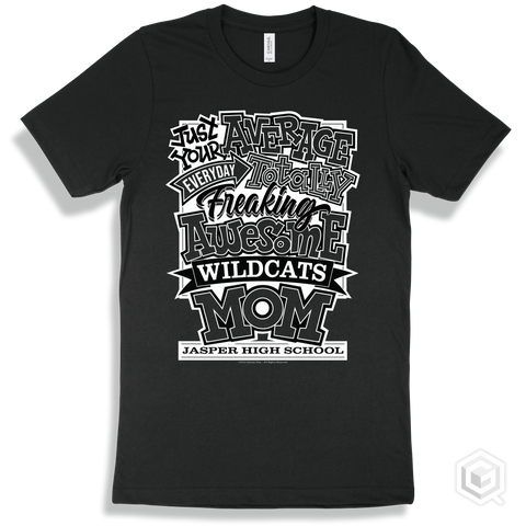 Wildcat Black T-shirt - Just Your Average Jasper High School Wildcats Mom Design