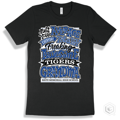Tiger Black T-shirt - Just Your Average Reitz Memorial High School Tigers Grandma Design