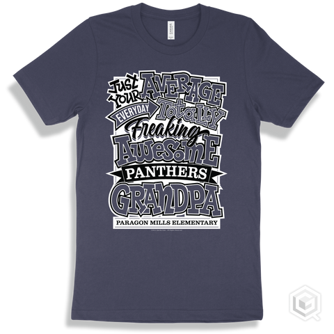 Panther Navy T-shirt - Just Your Average Paragon Mills Elementary  Panthers Grandpa Design