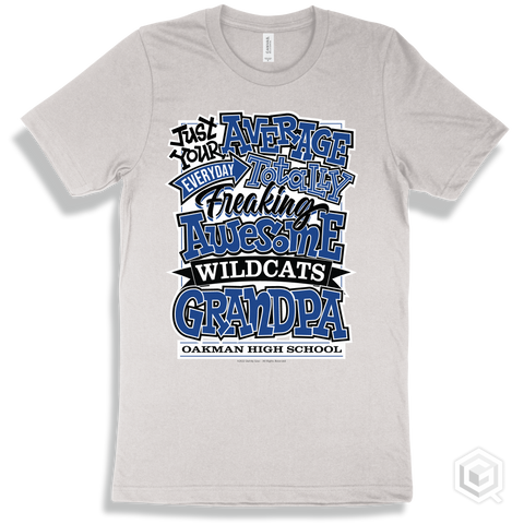 Wildcat White T-shirt - Just Your Average Oakman High School Wildcats Grandpa Design