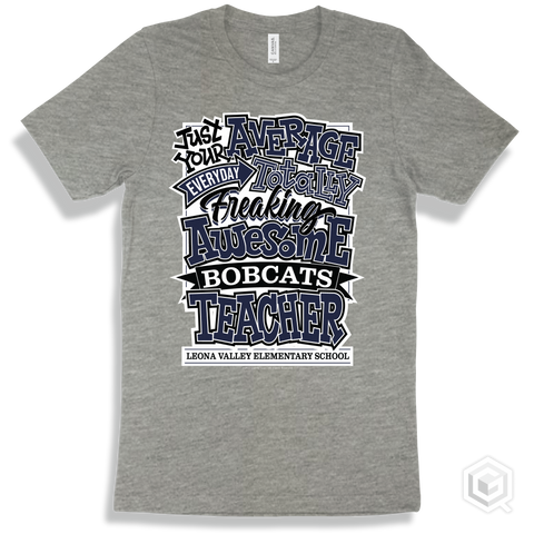 Bobcat Athletic Heather T-shirt - Just Your Average Leona Valley Elementary School Bobcats Teacher Design