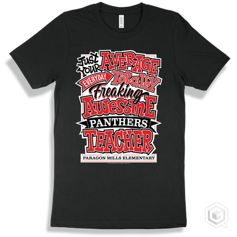Panther Black T-shirt - Just Your Average Paragon Mills Elementary  Panthers Teacher Design