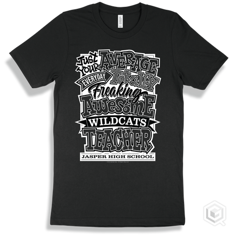 Wildcat Black T-shirt - Just Your Average Jasper High School Wildcats Teacher Design