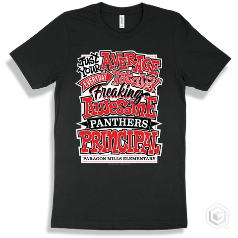 Panther Black T-shirt - Just Your Average Paragon Mills Elementary  Panthers Principal Design