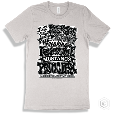 Mustang White T-shirt - Just Your Average Oak Heights Elementary School Mustangs Principal Design