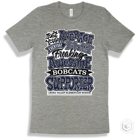 Bobcat Athletic Heather T-shirt - Just Your Average Leona Valley Elementary School Bobcats Supporter Design