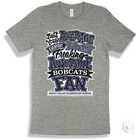 Bobcat Athletic Heather T-shirt - Just Your Average Leona Valley Elementary School Bobcats Fan Design