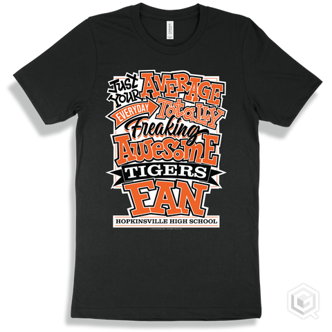 Tiger Black T-shirt - Just Your Average Hopkinsville High School Tigers Fan Design
