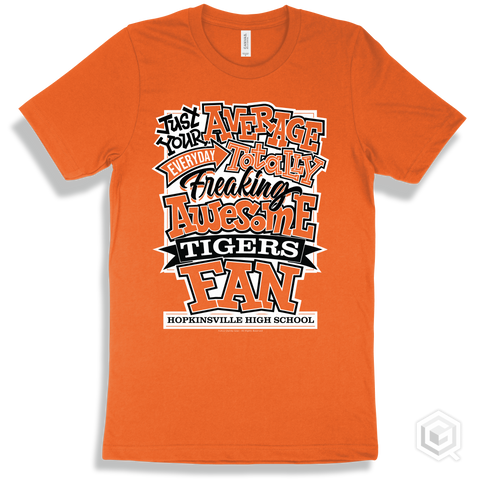 Tiger Orange T-shirt - Just Your Average Hopkinsville High School Tigers Fan Design