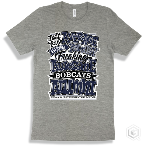 Bobcat Athletic Heather T-shirt - Just Your Average Leona Valley Elementary School Bobcats Alumni Design